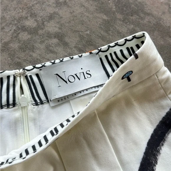 Novis Women’s Skirt Landscape Print Multicolor White Size 8 Made in USA - Picture 4 of 6